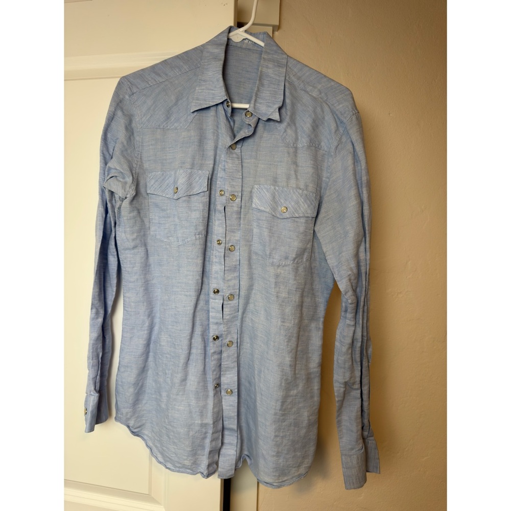 Sky Blue Men's Button-Down Shirt